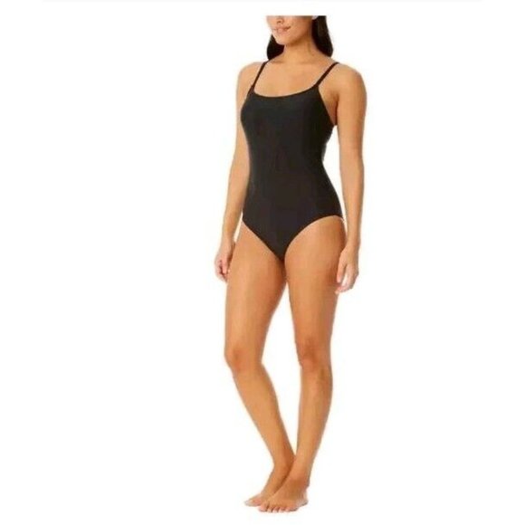 Hurley Sporty Women's‎ One Piece Swimsuit Size XL Black Strappy Back - Picture 2 of 16